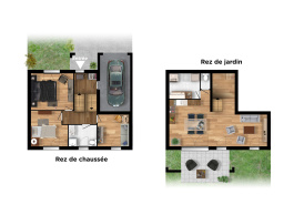 Plan de vente 2D de maison duplex