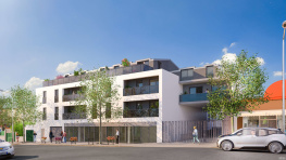 IP_Bonneuil_HD_c Visuel de perspective côté rue d’un projet immobilier en R+3