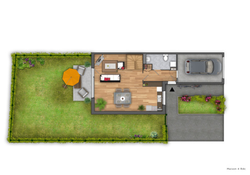 Visuel d’Illustration 2D de plan de vente de maison pour la promotion immobilière