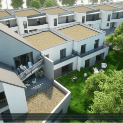 Film 3D de promotion d’un complexe immobilier avec collectifs et maisons
