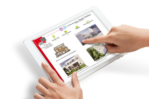 Visuel de communication d'un exemple de fiche de vente immobilière interactive