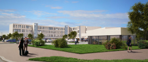 Projet immeuble de bureaux Visuel d’illustration de perspective extérieure pour la promotion d’un projet immobilier de bâtiment à usage de bureaux