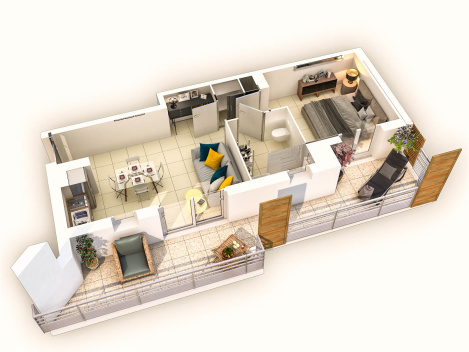 Plan de vente 3D d’appartement