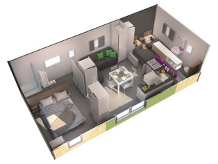Visuel d’Illustration 3D de plan de vente de maison de loisir 