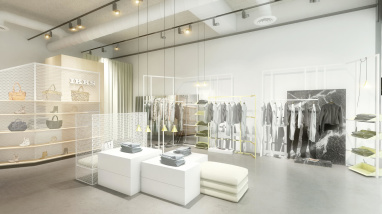 Image de visuel d’une perspective intérieure 3D d’illustrration intérieure de magasin