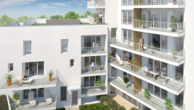 Perspective extérieure 3D en vue plongeante Perspective extérieure 3D pour la promotion immobilière avec vue plongeante sur les jardins
