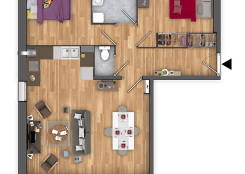 Visuel d'Illustration 2D de plan de vente d'appartement pour la promotion immobilière