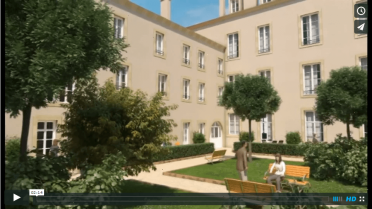 Film d’animation 3D de promotion immobilière avec localisation en vue satellite suivi d’une déambulation en visite virtuelle avec panoramiques sur illustrations 3D intérieures, visite de jardins en 3D, ambiance de nuit