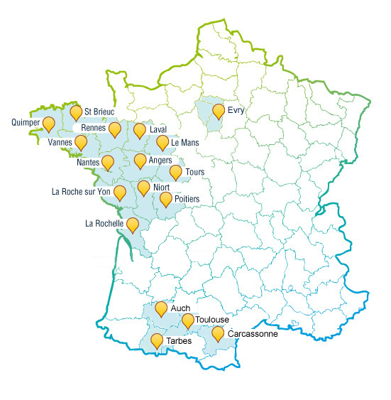 Carte des agences Airsolia